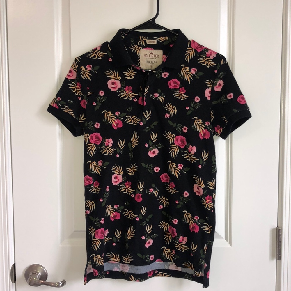 hollister men’s floral polo